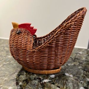 Vintage Wicker Hen Basket